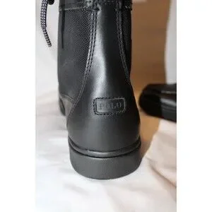 POLO RALPH LAUREN MEN\'S CANVAS LEATHER RINGER II HIGH‎ TOPS BLACK SZ 13 NIB Ralph Lauren | Shoes | Polo Ralph Lauren Mens Canvas Leather  main image 4